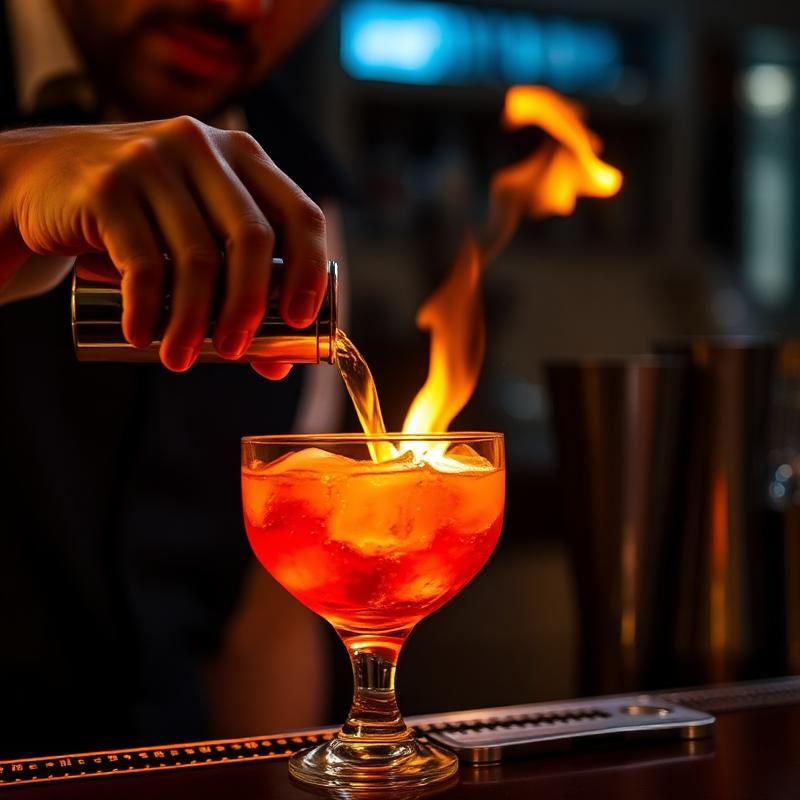 Bartender pouring cocktail
